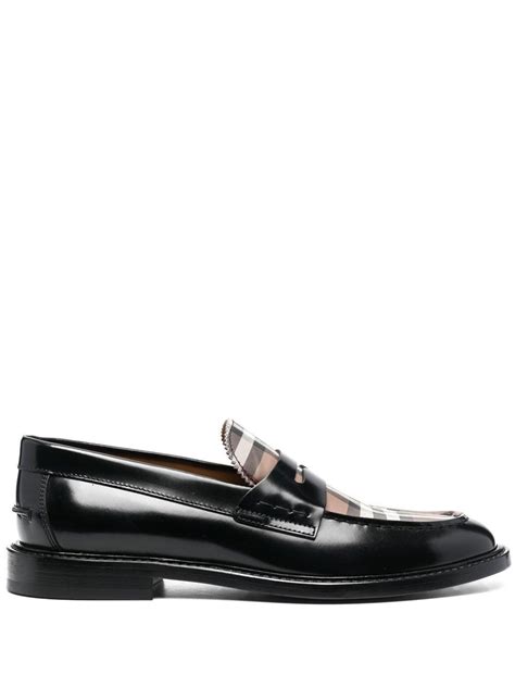 burberry vintage check penny loafers